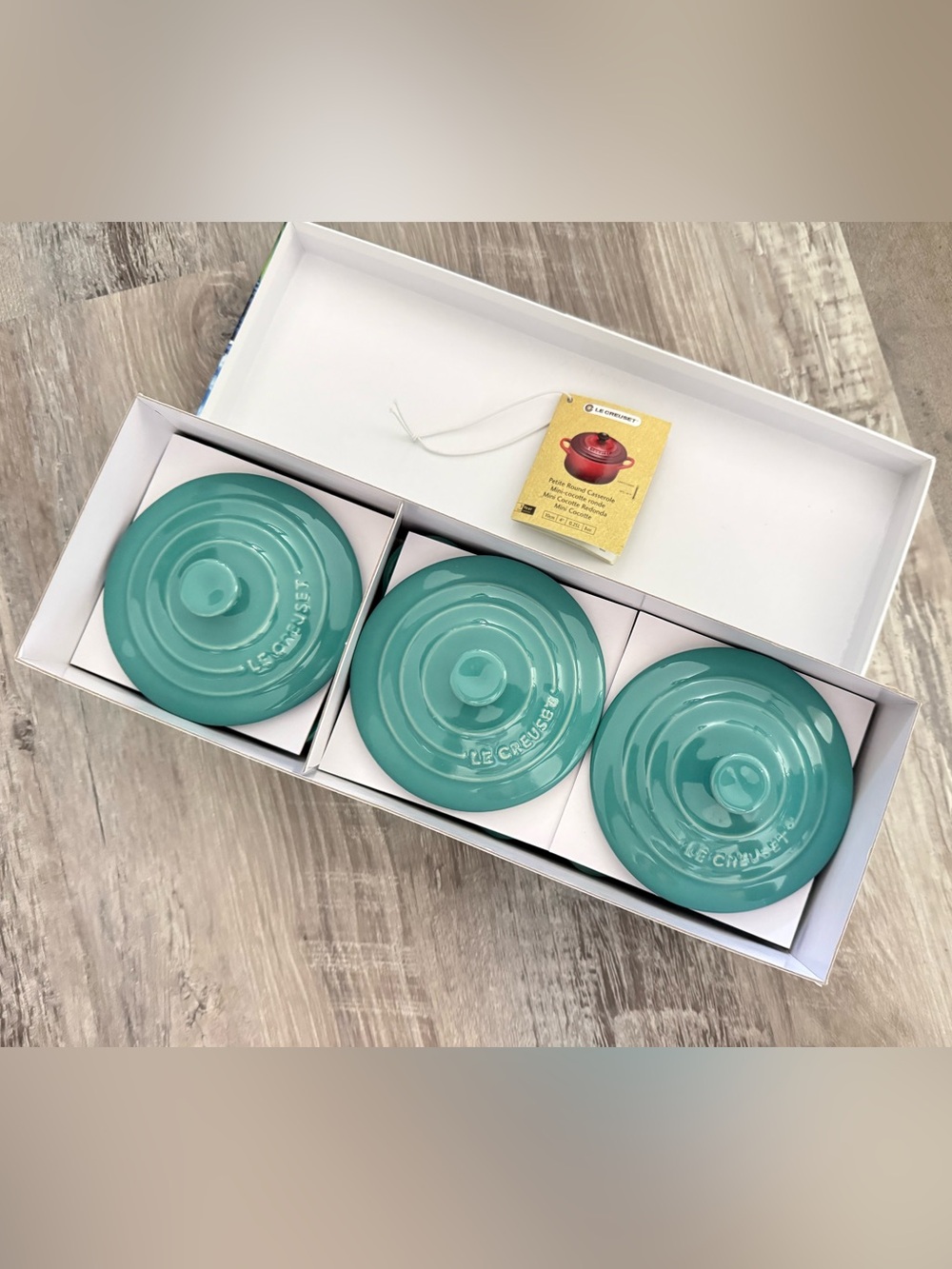 Le Creuset Limited Edition Gullah Blue Charleston SC Mini Cocottes Set of 3